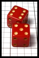 Dice : Dice - 6D Pipped - Red Bakelite Opaque .625 - Ebay Oct 2014